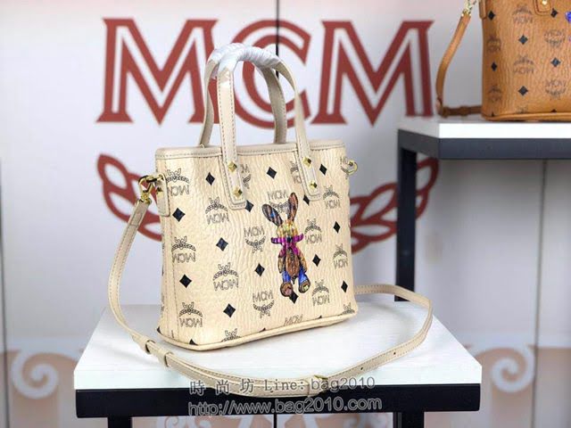 MCM女包 原單 6203 MCM兔子款 新款迷你購物袋 3D絲印兔子 可手拎單肩斜挎  mdmc1426